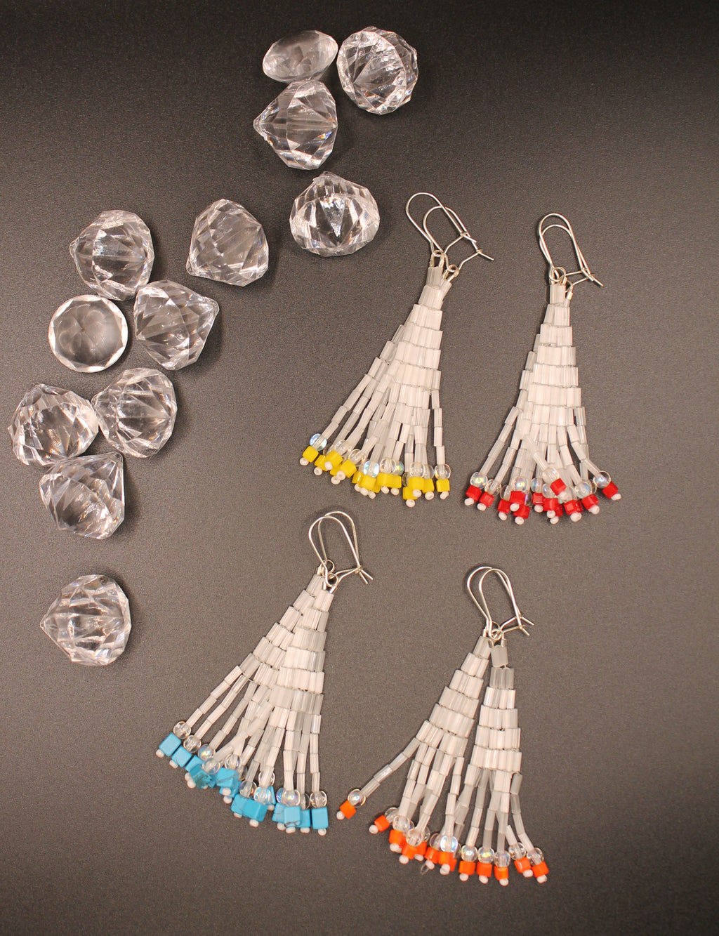 Frosted Fringe Earrings with Sterling Silver Shepherd Hooks