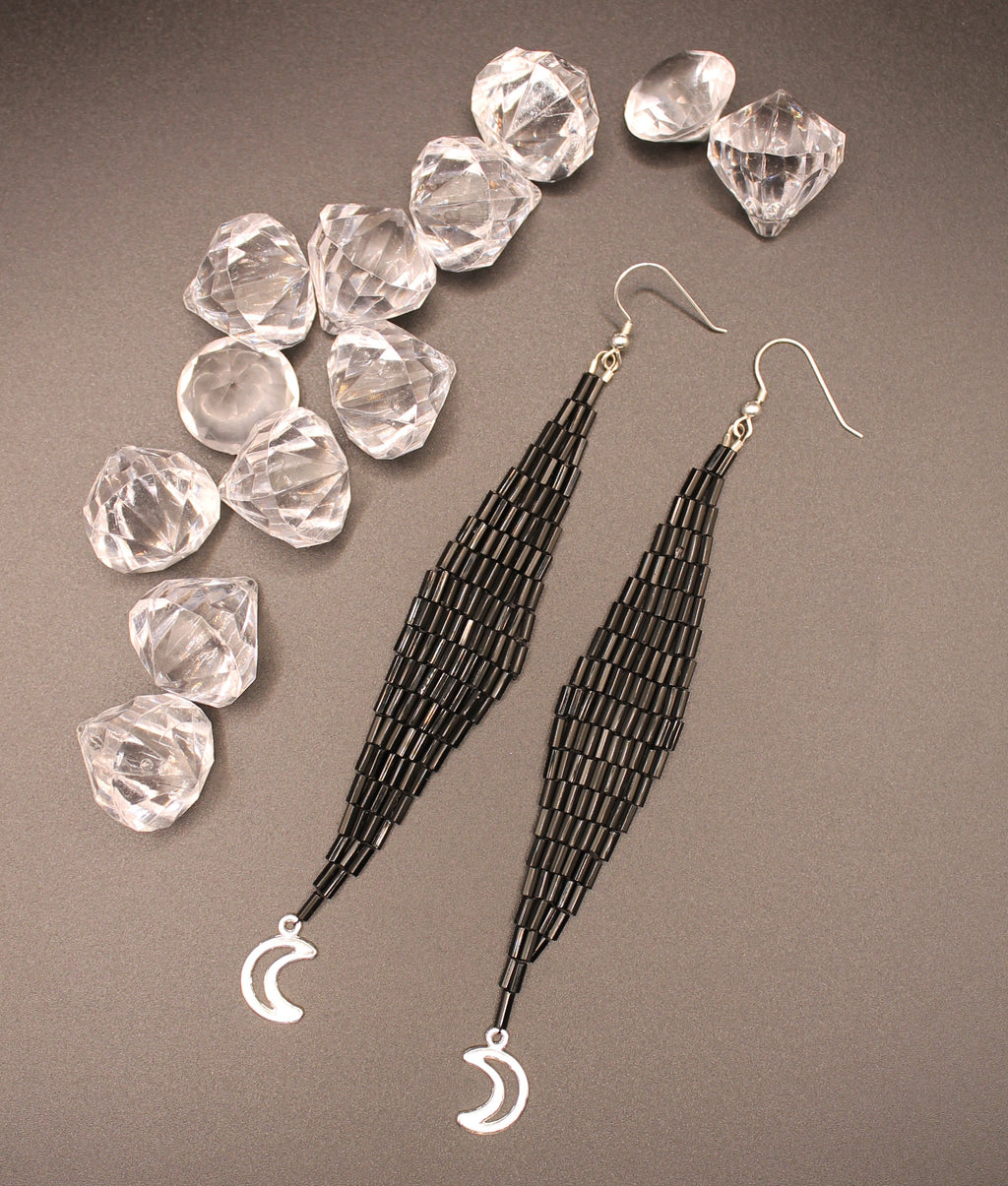 Black Moon Lure Earrings