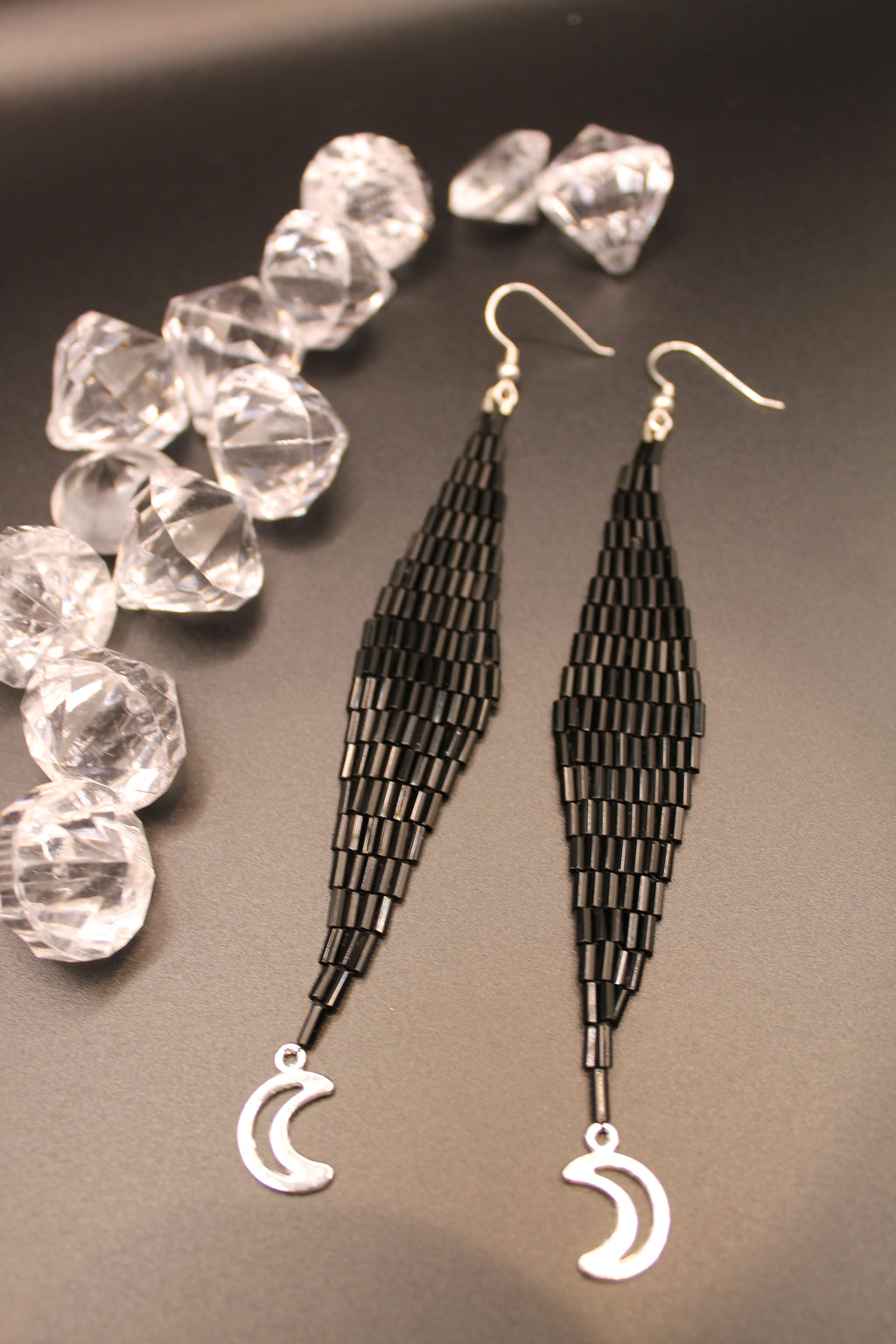 Black Moon Lure Earrings