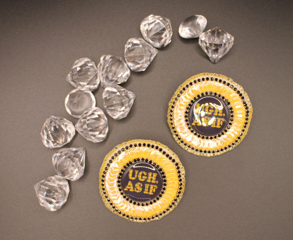 Yellow Sequin Stud Earrings
