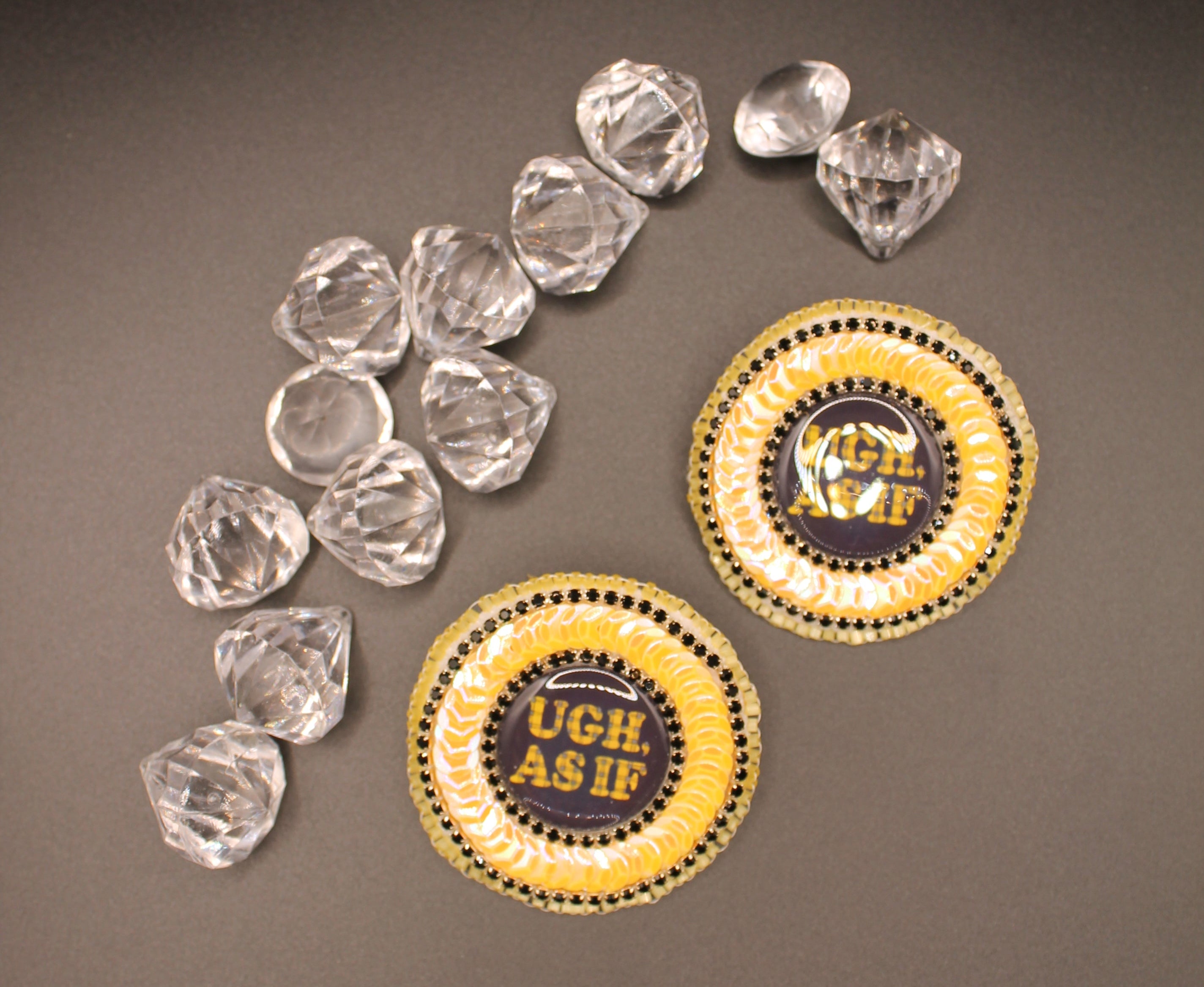 Yellow Sequin Stud Earrings