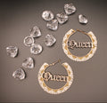 Gold Hoops with Queen Embellishment