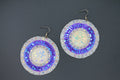Purple sequin bear paw earring