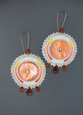 Orange Shell beaded earrings
