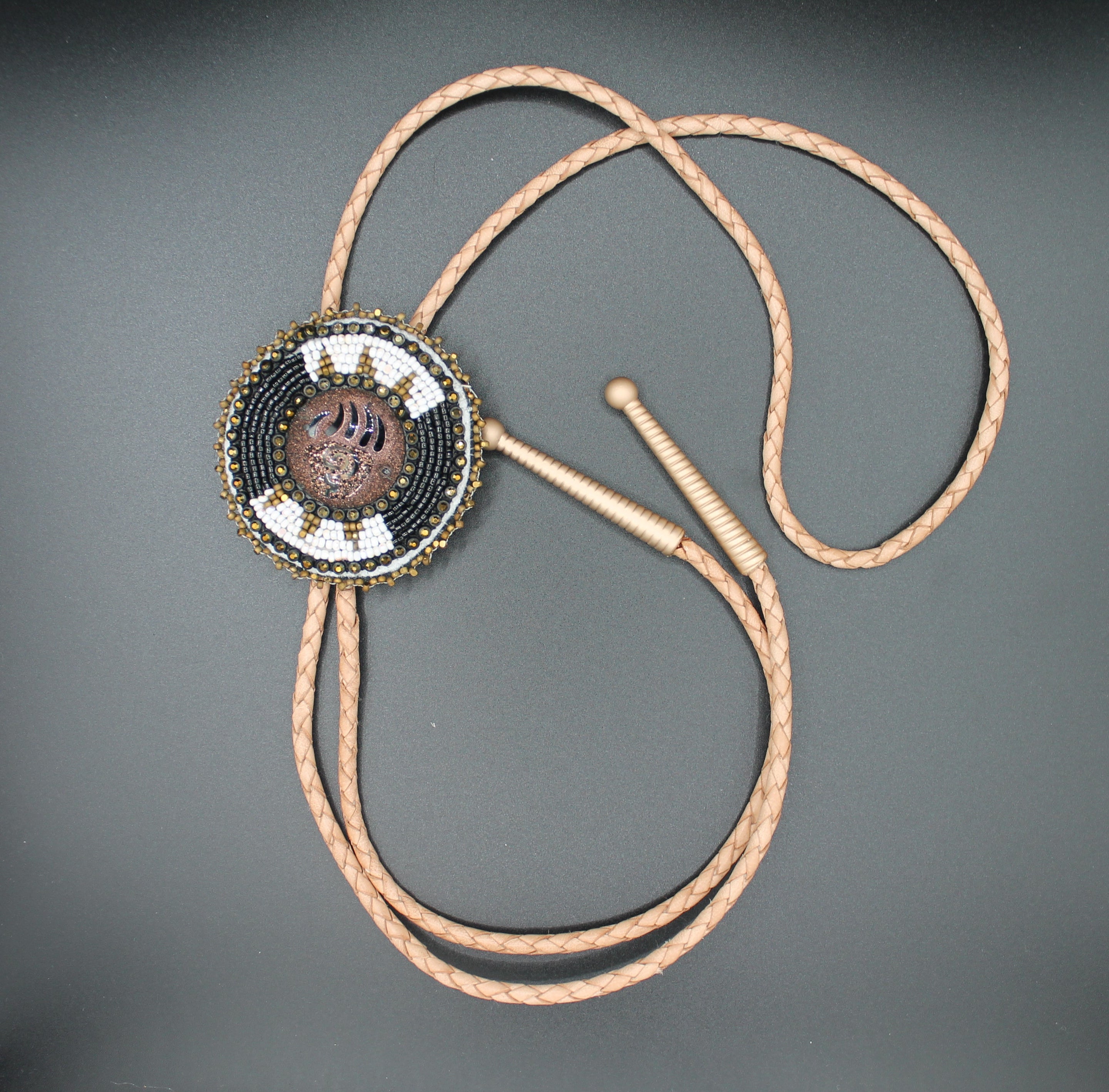 Bear paw bolo tie